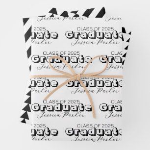 Graduate Modern Script  Wrapping Paper Sheet