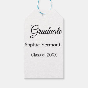 Graduate name class of 20XX congrats simple minima Gift Tags