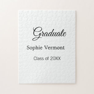 Graduate name class of 20XX congrats simple minima Jigsaw Puzzle