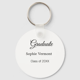 Graduate name class of 20XX congrats simple minima Key Ring