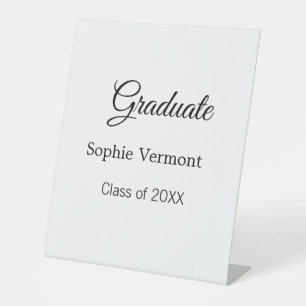 Graduate name class of 20XX congrats simple minima Pedestal Sign