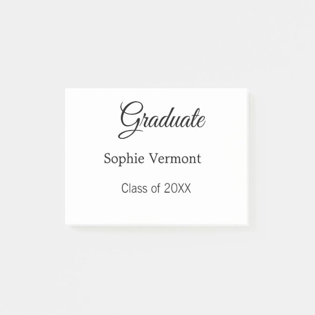 Graduate name class of 20XX congrats simple minima Post-it Notes (Front)