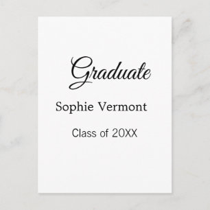 Graduate name class of 20XX congrats simple minima Postcard