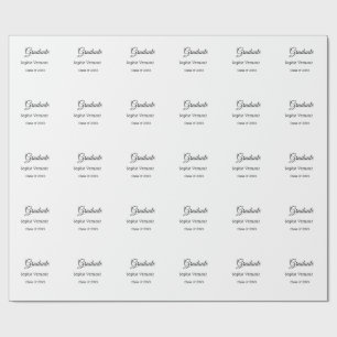 Graduate name class of 20XX congrats simple minima Wrapping Paper