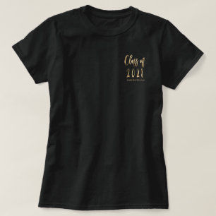 Graduate Name Faux Gold Brown Class of 2021 T-Shirt
