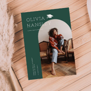 Graduate Name Green Arch Graduation Announcement
