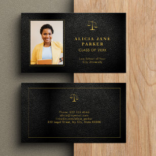 Graduate name law school graduation photo business card