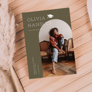Graduate Name Olive Arch Graduation Announcement