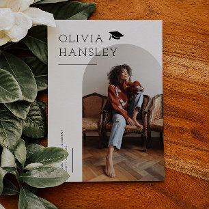 Graduate Name White Arch Graduation Announcement