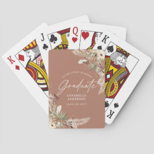 Graduate pampas eucalyptus elegant terracotta playing cards