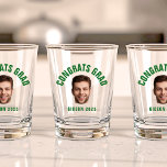 Graduate Party CUSTOM TEXT Photo Graduation Shot Glass<br><div class="desc">Toast to success! Our custom shot glass for graduates—retro cutout,  photo fun,  and personalised text. Cheers to your big day! 🎓🥃 #GraduationParty #CustomCheers</div>