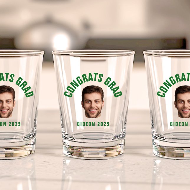 Graduate Party CUSTOM TEXT Photo Graduation Shot Glass (Creator Uploaded)