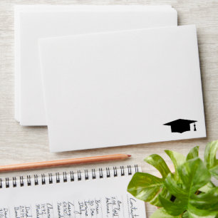 Graduate party envelopes with academic cap logo