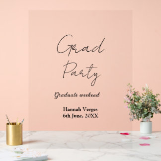 GRADUATE PARTY WEEKEND NAME DATE SIMPLE STYLISH ACRYLIC SIGN