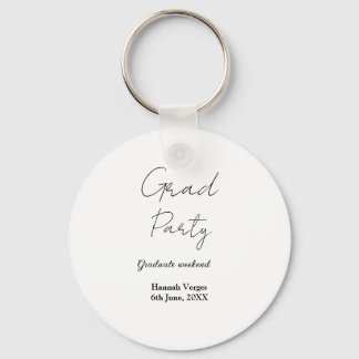 GRADUATE PARTY WEEKEND NAME DATE SIMPLE STYLISH KEY RING