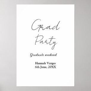 GRADUATE PARTY WEEKEND NAME DATE SIMPLE STYLISH POSTER