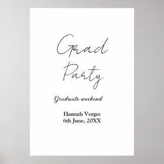 GRADUATE PARTY WEEKEND NAME DATE SIMPLE STYLISH POSTER