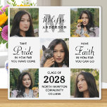 Graduate Personalised 5 Photo Collage Graduation Plaque<br><div class="desc">Celebrate your graduate with these modern and elegant photo collage graduation plaque. Customise with 5 of your favourite senior or college photos, and personalise with monogram initial, name, graduating year, high school or college name. Inspirational quote: "Take Pride in how far you have come, Have Faith in how far you...</div>