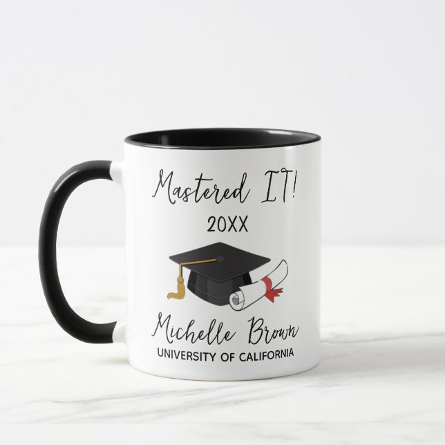 Graduate Personalised Masters Degree Gift MBA Gift Mug (Left)