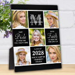 Graduate Personalised Modern 5 Photo Graduation  Plaque<br><div class="desc">Celebrate your graduate and give a special personalised gift with this custom photo collage graduation plaque. This unique graduate photo collage plaque is will be a treasured keepsake. Saying: " Take Pride in how far you have come, have Faith in how far you can go." Customise with 5 of your...</div>