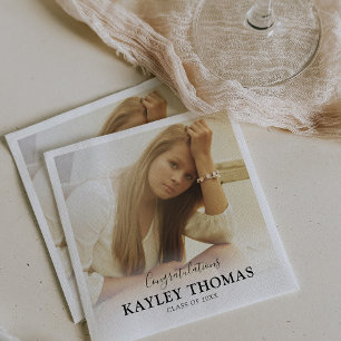 Graduate Personalised Photo Class of 2025 Napkin