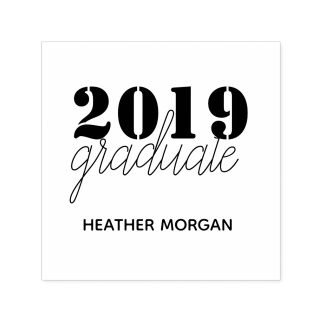 Graduate Personalised Rubber Stamp (Design)