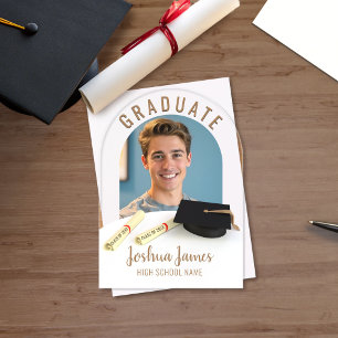 Graduate Photo Cap & Scroll Graduation Acrylic Invitations