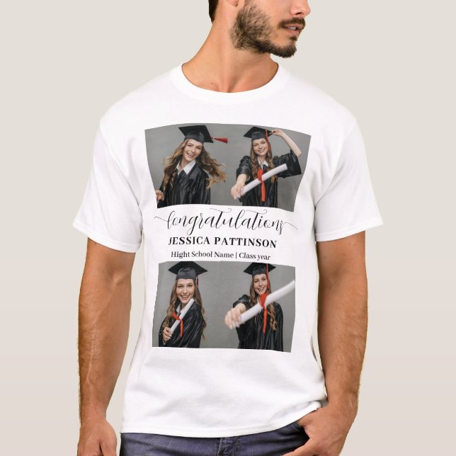 Graduate Photo Class Year High School Graduation T-Shirt (Front)