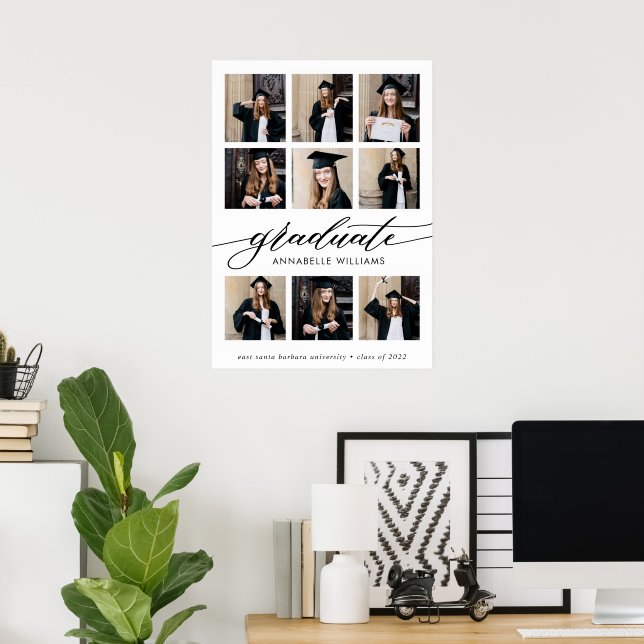 Graduate Photo Collage Keepsake  Poster (Home Office)