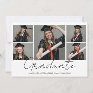 Graduate Photo Collage Modern Graduation Invitation