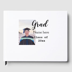 graduate photo congratulation add your name modern guest book