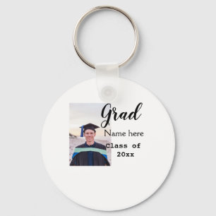 graduate photo congratulation add your name modern key ring