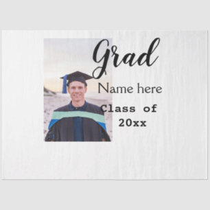 graduate photo congratulation add your name modern tissue paper