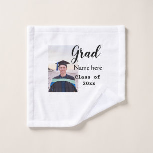 graduate photo congratulation add your name modern wash cloth
