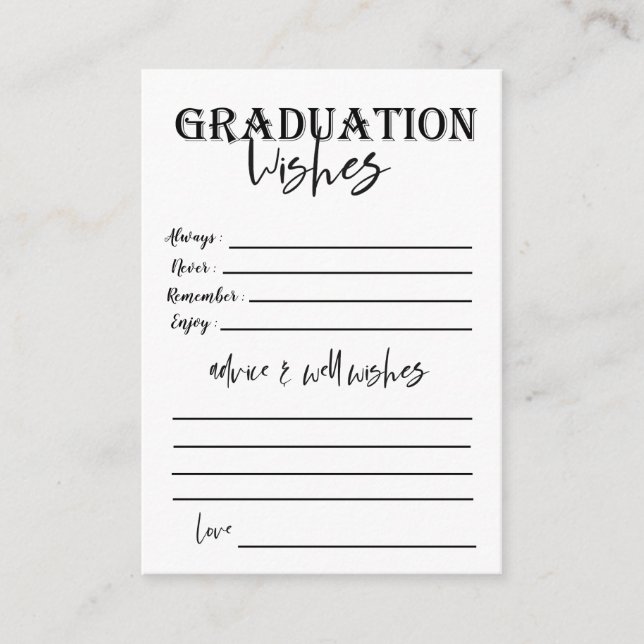 Graduate Photo Elegant Class Of 2025 Graduation Advice Card (Front)
