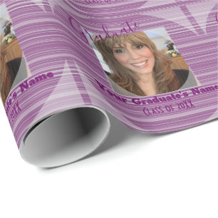 Graduate Photo Gift Wrap Raspberry - HAMbyWG