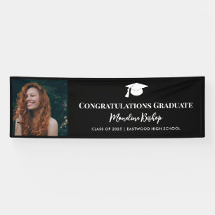 Graduate Photo Grad Hat Congratulations Banner