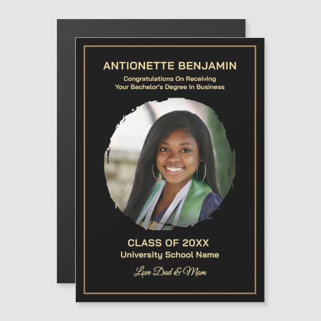 Graduate Photo Graduation Congrats Magnet Card (Front/Back)