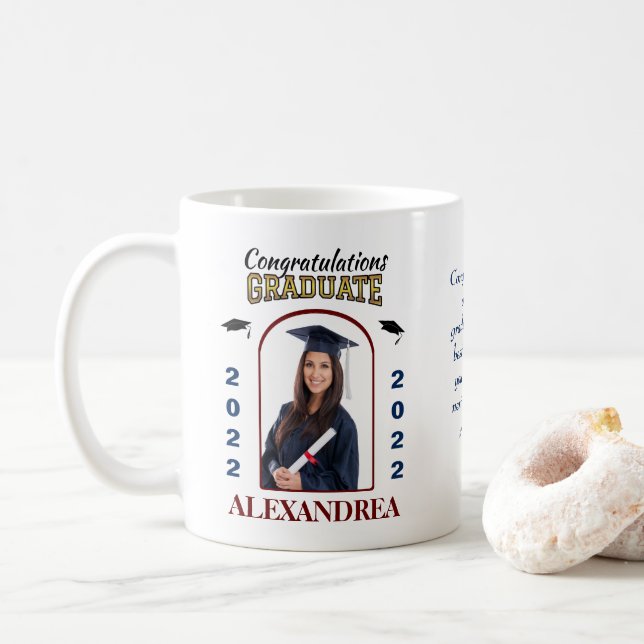 Graduate Photo Graduation Congratulations Custom  Coffee Mug (With Donut)
