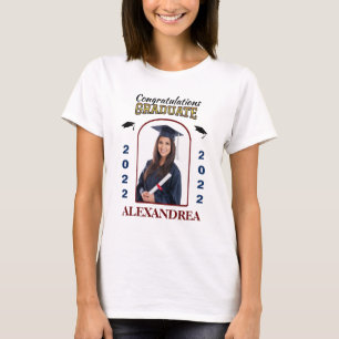 Graduate Photo Graduation Congratulations Custom   T-Shirt