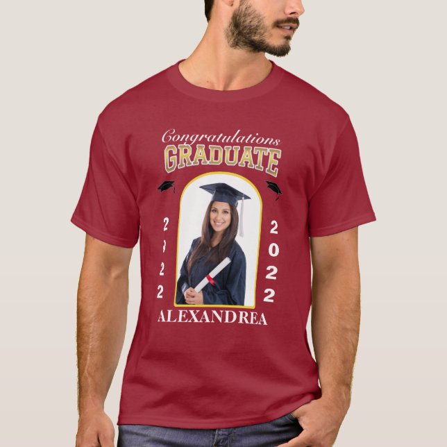 Graduate Photo Graduation Congratulations Custom  T-Shirt (Front)