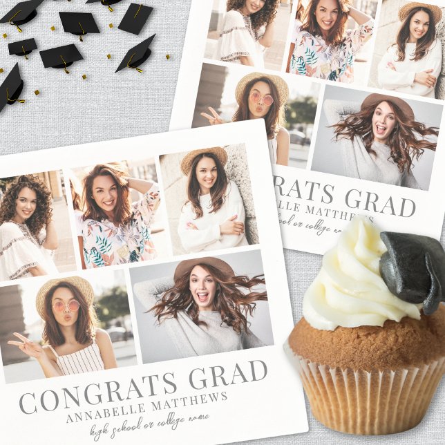 Graduate Photo Graduation Party Napkin (Graduation Photo Collage Graduation Party Napkin)