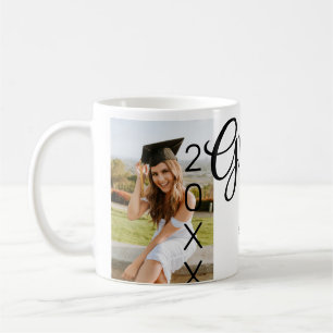 Graduate photo modern classic add year name rustic coffee mug