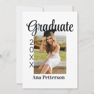 Graduate photo modern classic add year name rustic holiday card