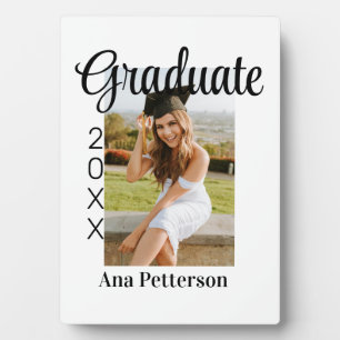 Graduate photo modern classic add year name rustic plaque