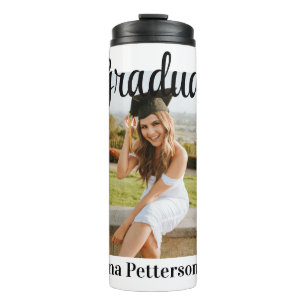 Graduate photo modern classic add year name rustic thermal tumbler
