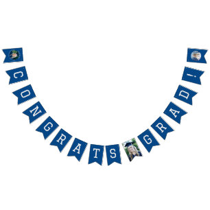 Graduate Photo Name Blue Graduation Congrats Grad Bunting