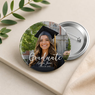Graduate Photo Name Year Graduation Parent  6 Cm Round Badge