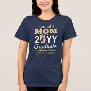 Graduate Photo Proud Mum Graduation Class Year Tri-Blend Shirt