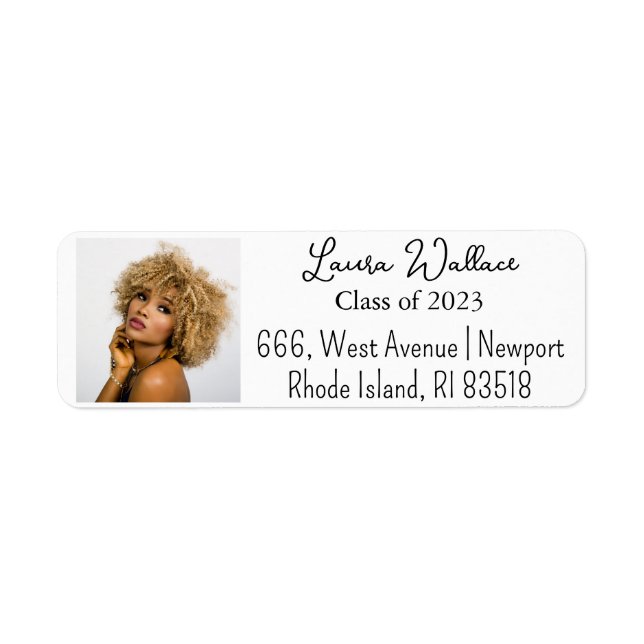 Graduate Photo Return Address Label (Front)